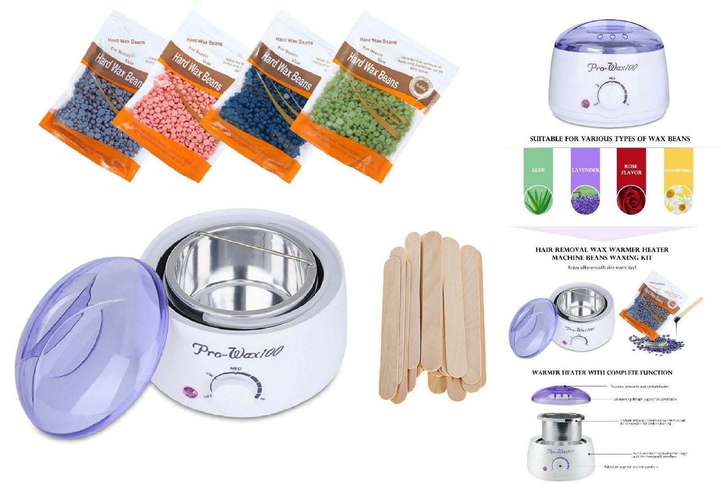 PRO WAX MACHINE 100, Professional Wax Heater and Warmer for Ladies, women, Girls, Prowax 100